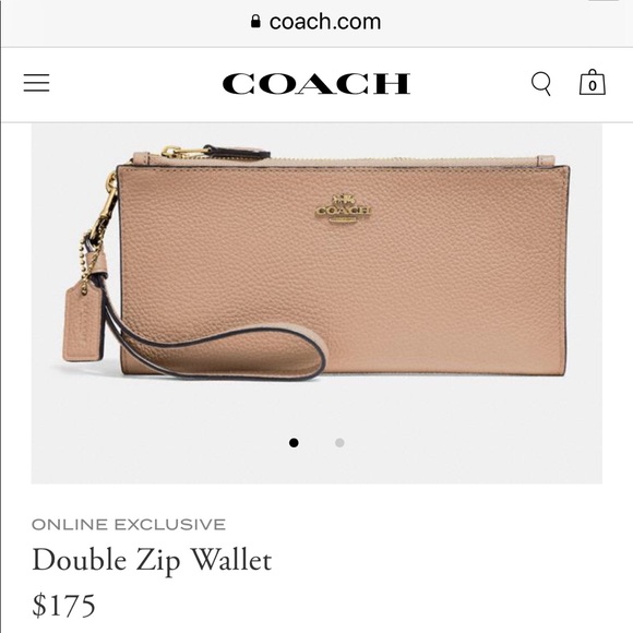 EUC Coach Gold Pebbled Leather Double Zip Wallet - Picture 7 of 8